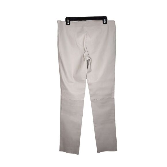 Barbara Lohmann Lamb Leather Pants Gray Side Zipper Women's Italian Size 40/US10 - Picture 3 of 11